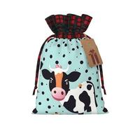 SDEGTHO Bonita bolsa de mano de vaca con lunares, 1 unidad, material duradero, 11,9 x 17,5 cm, con cordón para regalo elegante de Halloween