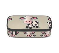 SDEGTHO Bonito estuche grande de vaca blanca, gran capacidad, bolsa para lápices de papelería, bolsas para bolígrafos para mujeres y hombres, Black, Talla única, moda