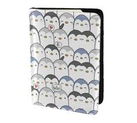 SDEGTHO Bonito soporte para pasaporte con estampado de pingüino para viajes, funda para pasaporte para accesorios de viaje para mujeres y hombres, Black, Talla única