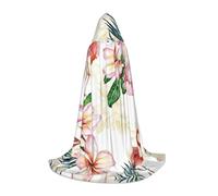 SDEGTHO Capa con capucha de flores de flamenco, disfraz de cosplay para adolescentes, feria renacentista, gótica, fantasía medieval