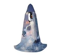 SDEGTHO Capa con capucha Happy Penguin para adolescente, disfraz de cosplay de feria renacentista, gótica, fantasía medieval