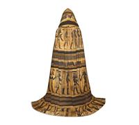SDEGTHO Capa larga con capucha de Jeroglíficos de Egipto, capa larga con capucha para carnaval, disfraz de Halloween