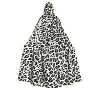 SDEGTHO Capa larga de mago con estampado de leopardo negro para adultos, disfraz medieval de Halloween
