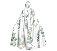 SDEGTHO Capa larga de mago con hojas de eucalipto, capa larga para baile de máscaras, disfraz medieval de Halloween