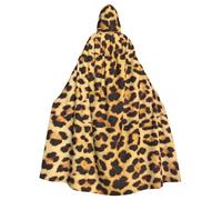 SDEGTHO Capa larga de mago con patrón de piel de leopardo para adultos, disfraz medieval de Halloween