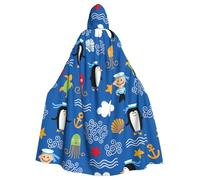 SDEGTHO Capa larga de mago de tortuga de pingüino, túnica gótica, capa larga para baile de máscaras, disfraz medieval de Halloween