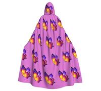 SDEGTHO Capa larga de mago gótico de mariposa morada para adultos, disfraz medieval de Halloween