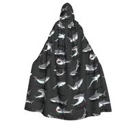 SDEGTHO Capa larga de mago gótico de tiburón, para baile de máscaras, disfraz medieval de Halloween