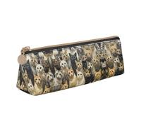 SDEGTHO Cat Fashion - Estuche triangular de piel con cremallera y gran capacidad de almacenamiento, blanco, One Size, Art Deco