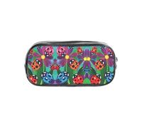 SDEGTHO Colorido estuche transparente con estampado de mariquitas, compartimento único de gran capacidad, almacenamiento protector para bolígrafos