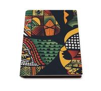 SDEGTHO Cuaderno plano A5 con impresión facial multicolor, diario de cuero recargable para organizador diario, notas de negocios