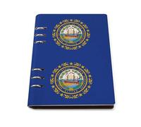 SDEGTHO Cuaderno plano A5 de la bandera del estado de New Hampshire, diario de cuero recargable para organizador diario, notas de negocios
