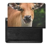 SDEGTHO Curious Tan Bovine - Funda protectora para documentos de viaje, funda para pasaporte para viajes internacionales y vacaciones