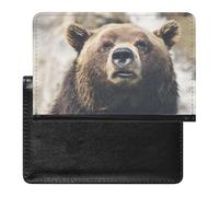 SDEGTHO Curious Tawny Brown Bear - Funda protectora para documentos de viaje, funda para pasaporte para viajes internacionales y vacaciones