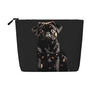 SDEGTHO Cute Black Pug Dog-Standard-Scale-2_00x - Bolsa de viaje versátil para maquillaje, gran capacidad, bolsa de cosméticos con cremallera, NEGRO, One Size