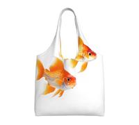 SDEGTHO Cute Goldfishes - Bolsas económicas de un solo hombro, bolsas de tela ligeras y reutilizables para comestibles, adecuadas para regalo, NEGRO, One Size