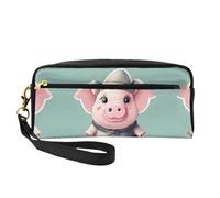 SDEGTHO Cute Pig - Bolsa de maquillaje de viaje para mujer, bolsa de maquillaje portátil, organizador de accesorios, NEGRO, One Size