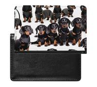 SDEGTHO Dachshund Weiner - Funda protectora de documentos de viaje para perros y mascotas, funda para pasaporte para viajes internacionales y vacaciones