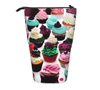 SDEGTHO Delicious Cupcakes - Estuche para lápices de pie, bonito estuche para lápices, bolsas telescópicas para bolígrafos, soporte portátil para bolígrafos, NEGRO, One Size, Moderno