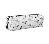 SDEGTHO Estuche de cuero con estampado de grulla japonesa para estudiantes, bolsa simple para niños y niñas, pequeña bolsa con cremallera para suministros escolares, marcadores, maquillaje, monedas