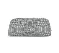 SDEGTHO Estuche de cuero con impresión de ilusión óptica de giro giratorio de gran capacidad, bolsa escolar para pluma estilográfica para niños y niñas regalo, Silver, Talla única, Neceser de