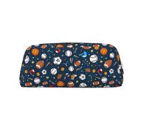 SDEGTHO Estuche de cuero con impresión de juego de béisbol deportivo de gran capacidad, bolsa escolar para pluma estilográfica para niños y niñas, regalo, Silver, Talla única, Neceser de maquillaje