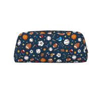 SDEGTHO Estuche de cuero con impresión de juego de béisbol deportivo de gran capacidad, bolsa escolar para pluma estilográfica para niños y niñas, regalo, Gold, Talla única, Neceser de maquillaje