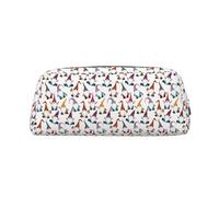 SDEGTHO Estuche de piel con estampado de gnomos de Navidad, gran capacidad, para la escuela, para pluma estilográfica, regalo para niños y niñas, Silver, Talla única, Neceser de maquillaje