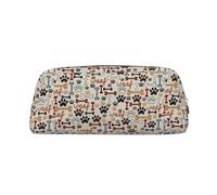 SDEGTHO Estuche de piel con estampado de huesos y patas, gran capacidad, bolsa escolar para pluma estilográfica, regalo para niños y niñas, Gold, Talla única, Neceser de maquillaje