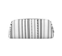 SDEGTHO Estuche de piel con estampado de rayas triangulares, gran capacidad, para bolígrafos escolares, para niños y niñas, Gold, Talla única, Neceser de maquillaje