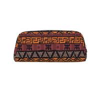 SDEGTHO Estuche de piel con estampado tribal de barro africano, gran capacidad, para bolígrafos escolares, soporte para pluma estilográfica para niños y niñas, Silver, Talla única, Neceser de