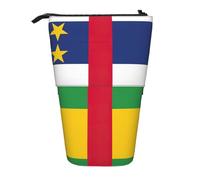 SDEGTHO Estuche para lápices con diseño de bandera de África Central, estuche telescópico para maquillaje, organizador de oficina, Black, Talla única, Estampados de moda