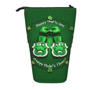 SDEGTHO Estuche para lápices con texto en inglés "Happy St. Patrick's Day", estuche telescópico para maquillaje, organizador de oficina, Black, Talla única, Estampados de moda