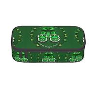 SDEGTHO Estuche para lápices con texto "Happy St. Patrick's Day" de gran capacidad, bolsa para bolígrafos, estuche de papelería para oficina, Black, Talla única, Deportivo