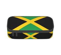 SDEGTHO Estuche para lápices de gran capacidad, diseño de la bandera de Jamaica, estuche para bolígrafos y artículos de papelería para oficina, Black, Talla única, Deportivo