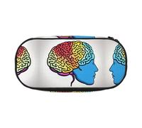 SDEGTHO Estuche para lápices de gran capacidad para cerebro izquierdo y derecho, estuche multiusos, estuche portátil para lápices para oficina, Black, Talla única, Organizador de bolsas