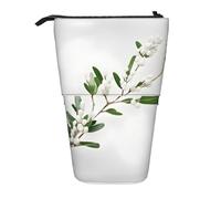 SDEGTHO Estuche para lápices de pie blanco y verde salvaje, bonito estuche para lápices de pie, bolsas telescópicas para bolígrafos, soporte portátil para bolígrafos, Black, Talla única, moda