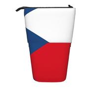 SDEGTHO Estuche para lápices de pie con diseño de bandera de la República Checa, estuche telescópico para maquillaje, organizador de oficina, Black, Talla única, Estampados de moda
