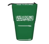 SDEGTHO Estuche para lápices de pie con la bandera de Arabia Saudita, estuche telescópico para maquillaje, organizador de oficina, Black, Talla única, Estampados de moda