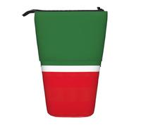 SDEGTHO Estuche para lápices de pie con la bandera de la República de Chechenia, estuche telescópico para maquillaje, organizador de oficina, Black, Talla única, Estampados de moda