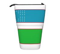 SDEGTHO Estuche para lápices de pie con la bandera de la República de Uzbekistán, estuche telescópico para maquillaje, organizador de oficina, Black, Talla única, Estampados de moda