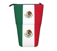 SDEGTHO Estuche para lápices de pie con la bandera de México, bonito estuche para lápices de pie, bolsas telescópicas para bolígrafos, soporte portátil para bolígrafos, NEGRO, One Size, Moderno