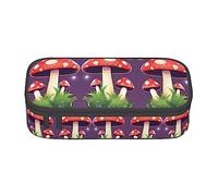 SDEGTHO Estuche para lápices Magic Red Mushroom de gran capacidad, estuche para bolígrafos, estuche de papelería para oficina, Black, Talla única, Deportivo