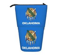SDEGTHO - Estuche telescópico con bandera del estado de Oklahoma para estudiantes, materiales escolares y universitarios, Negro , talla única, Organizador de bolsas