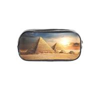 SDEGTHO Estuche transparente con diseño de pirámide egipcia en el desierto, gran capacidad, compartimento único, almacenamiento protector para bolígrafos
