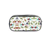 SDEGTHO Estuche transparente con estampado de dinosaurios coloridos, compartimento único de gran capacidad, almacenamiento protector para bolígrafos