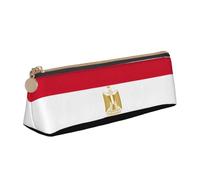 SDEGTHO Estuche triangular de cuero con cremallera y gran capacidad de almacenamiento, diseño de bandera egipcia, blanco, One Size, Art Deco