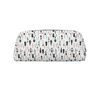 SDEGTHO Feather. Estuche de cuero con impresión de gran capacidad, para bolígrafos escolares, para niños y niñas, regalo, Silver, Talla única, Neceser de maquillaje