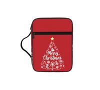 SDEGTHO Feliz Navidad árbol estrella copo de nieve regalo campana calcetín bastón caramelo sombrero impreso iglesia Biblia bolsa bolsa de transporte de escritura para la escuela, organizador duradero