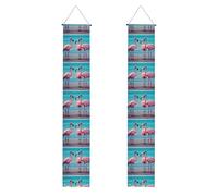 SDEGTHO Flamingo Beach - Kit de decoración grande y divertido para puerta de primavera, letrero de primavera para decoración del hogar, la escuela y la oficina